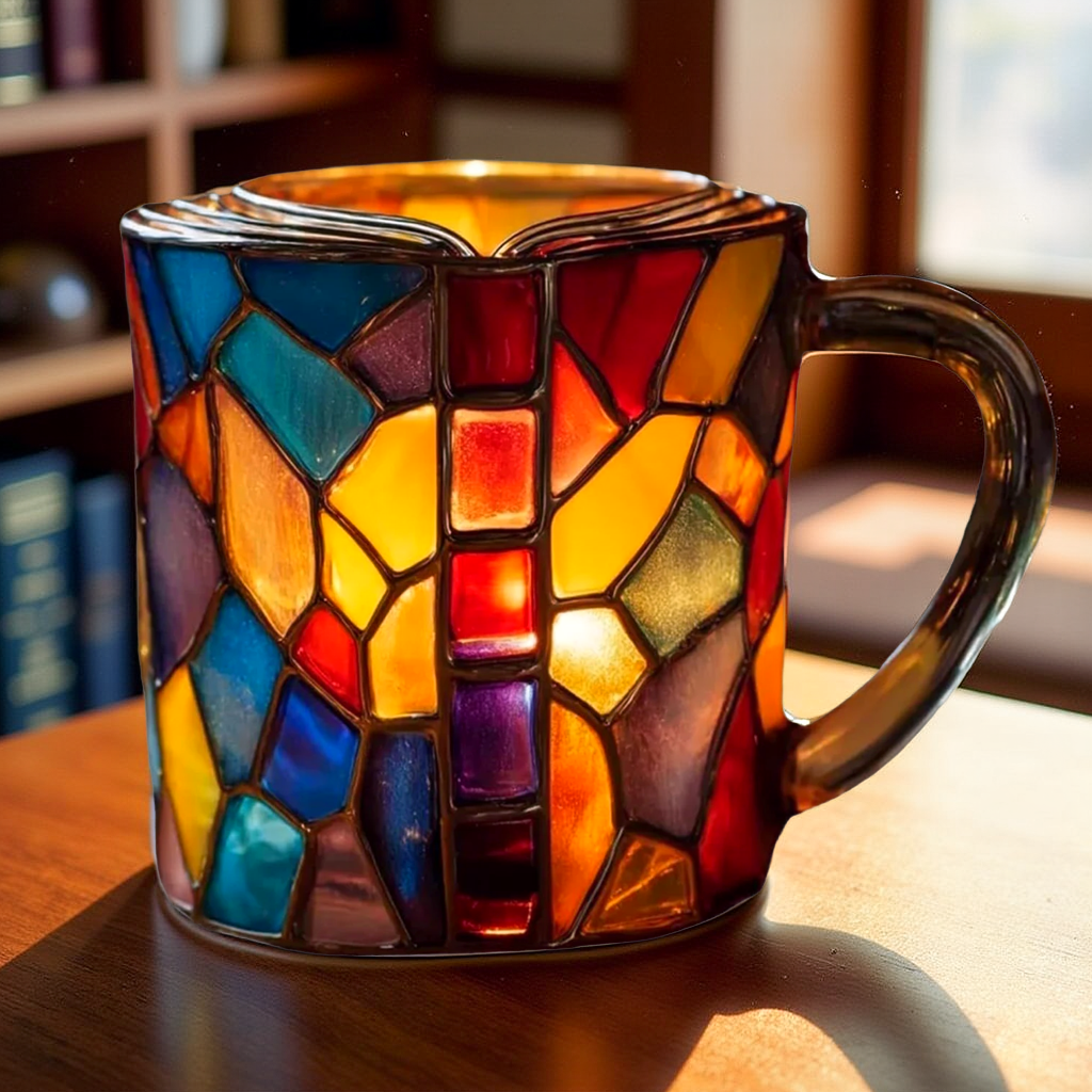 Whimsical 3D Book Stack Mug