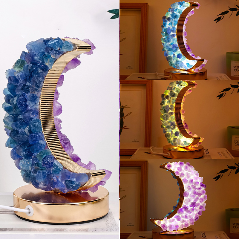 Crystal Crescent Lunar Lamp