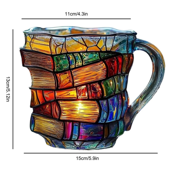Whimsical 3D Book Stack Mug
