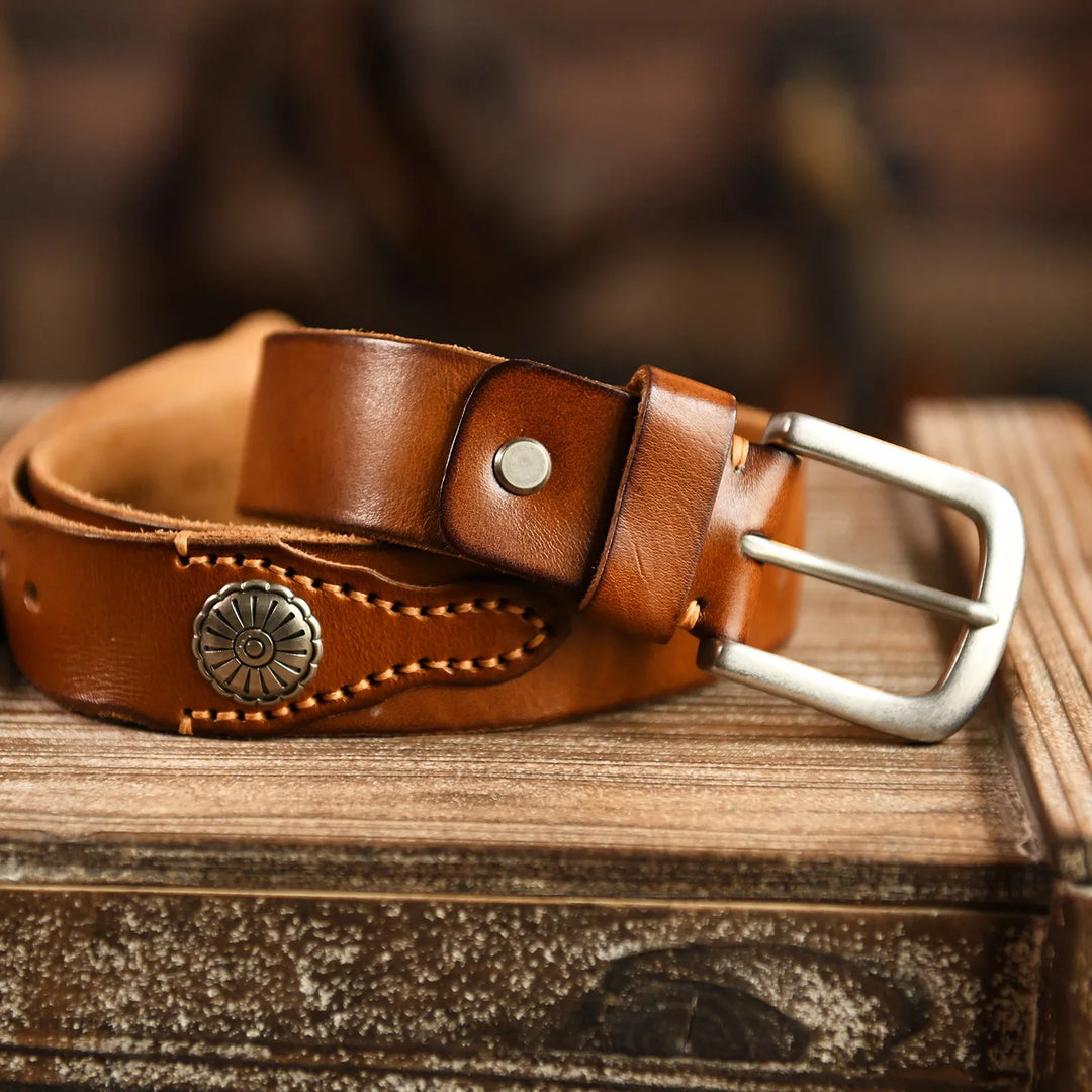 Western Retro Leather Belt