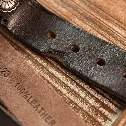 Western Retro Leather Belt