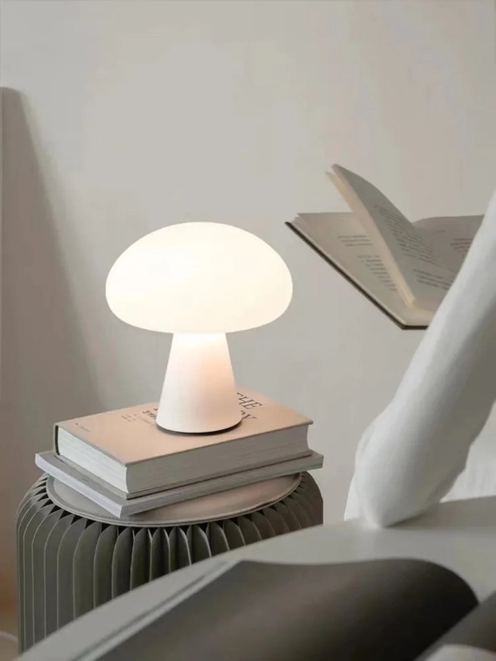 Modern Mushroom Desk Lamp USB Rechargeable Dimmable Living Room Study Desktop Bedroom Office LED Decorative Ambiance Lighting
