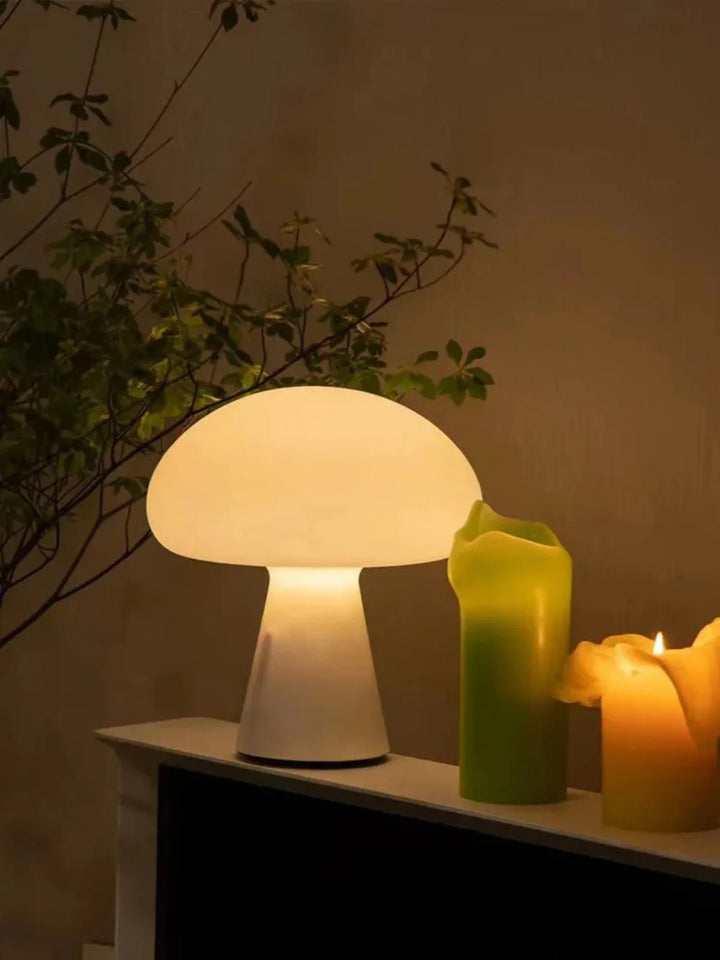 Modern Mushroom Desk Lamp USB Rechargeable Dimmable Living Room Study Desktop Bedroom Office LED Decorative Ambiance Lighting