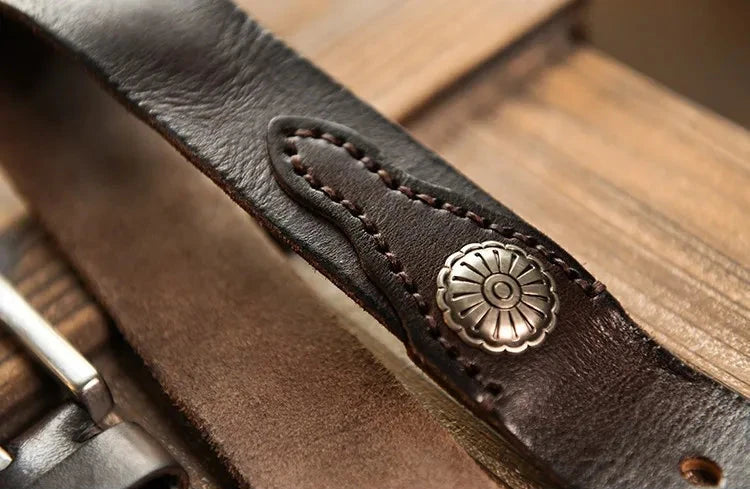 Western Retro Leather Belt