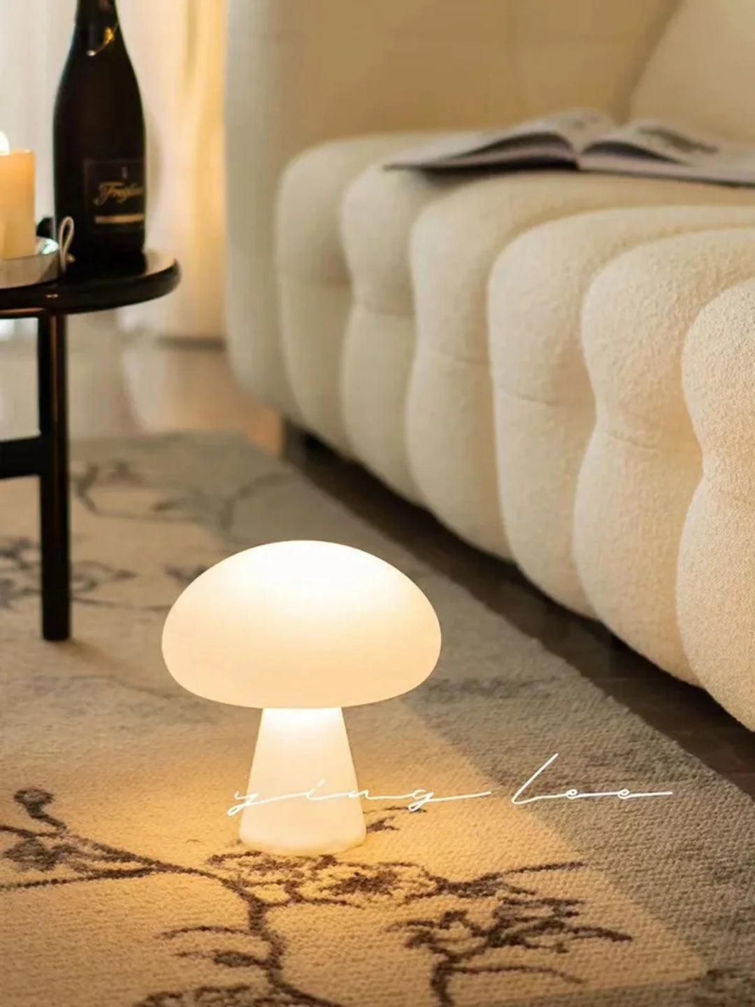 Modern Mushroom Desk Lamp USB Rechargeable Dimmable Living Room Study Desktop Bedroom Office LED Decorative Ambiance Lighting