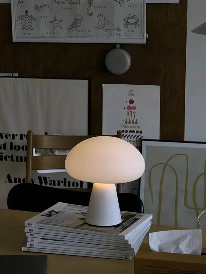 Modern Mushroom Desk Lamp USB Rechargeable Dimmable Living Room Study Desktop Bedroom Office LED Decorative Ambiance Lighting