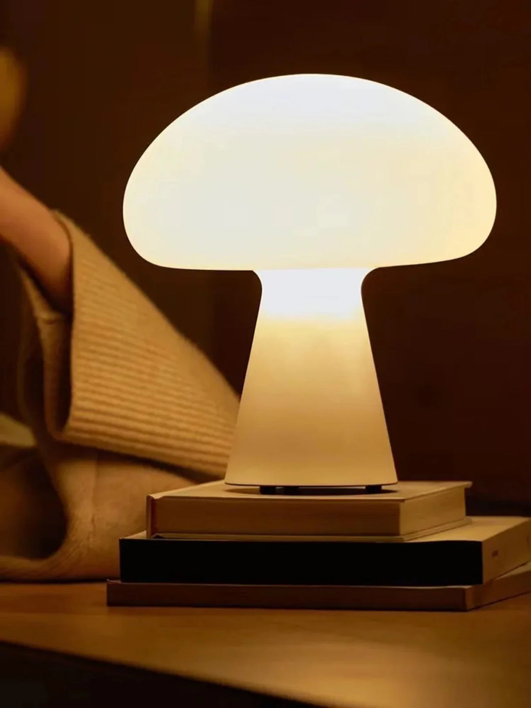Modern Mushroom Desk Lamp USB Rechargeable Dimmable Living Room Study Desktop Bedroom Office LED Decorative Ambiance Lighting