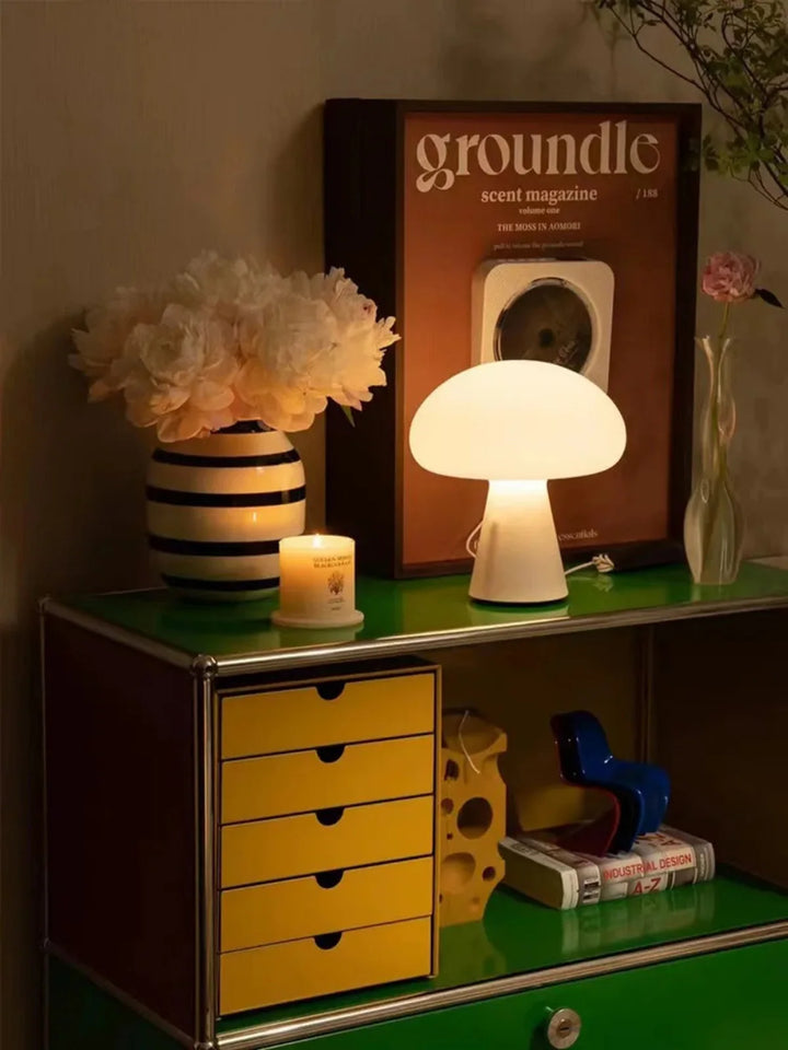 Modern Mushroom Desk Lamp USB Rechargeable Dimmable Living Room Study Desktop Bedroom Office LED Decorative Ambiance Lighting