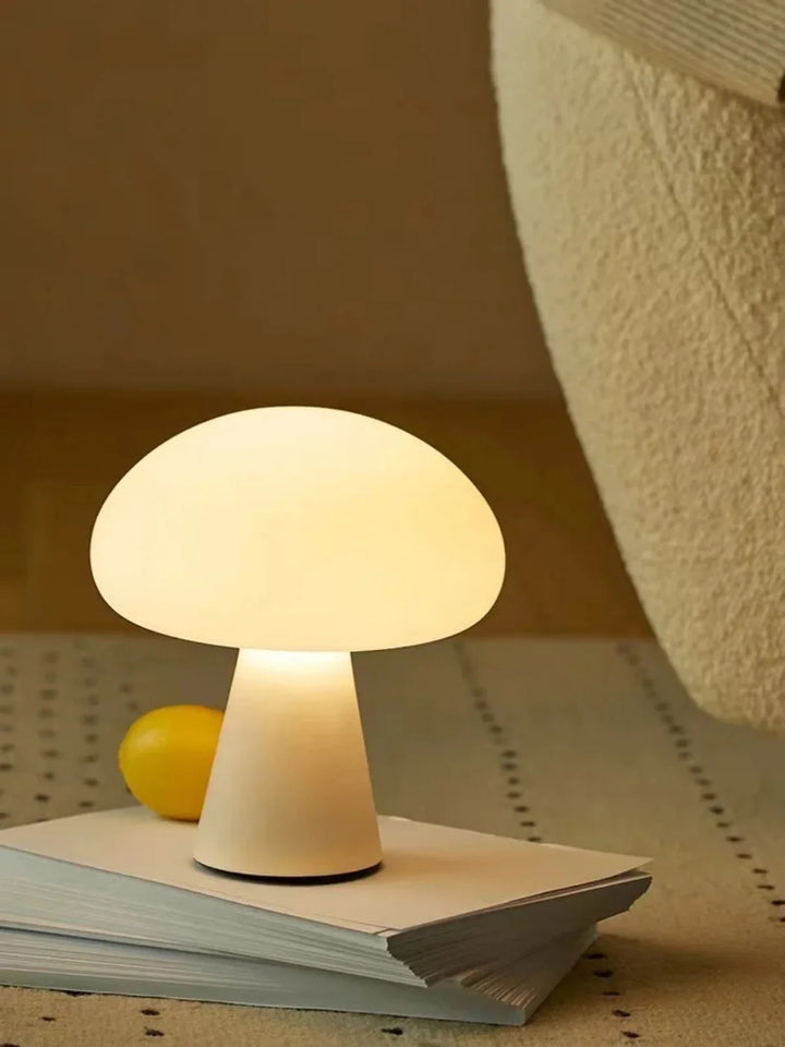 Modern Mushroom Desk Lamp USB Rechargeable Dimmable Living Room Study Desktop Bedroom Office LED Decorative Ambiance Lighting