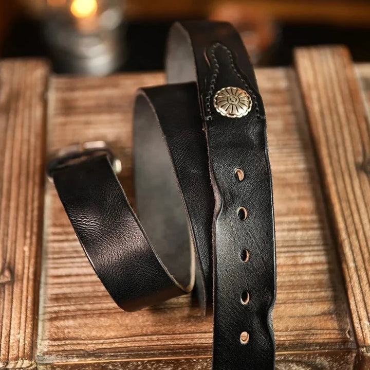 Western Retro Leather Belt