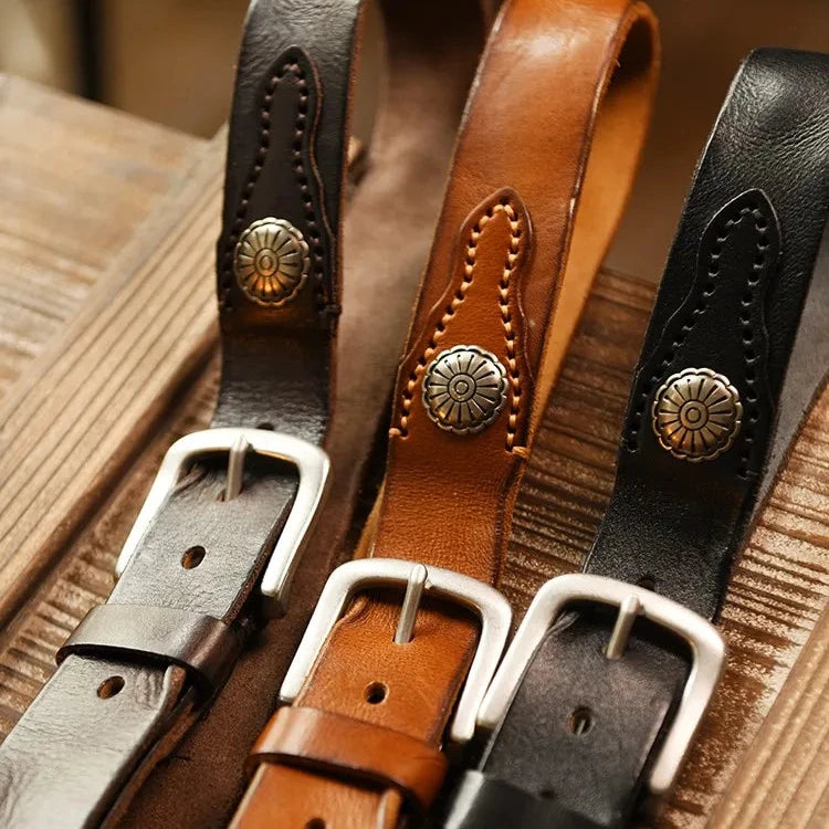 Western Retro Leather Belt