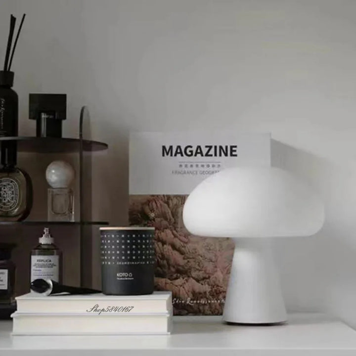 Modern Mushroom Desk Lamp USB Rechargeable Dimmable Living Room Study Desktop Bedroom Office LED Decorative Ambiance Lighting