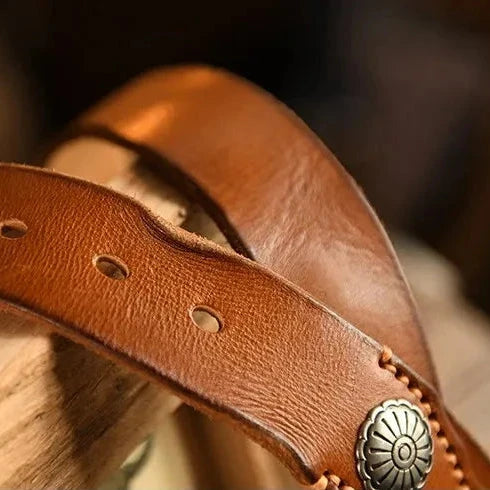 Western Retro Leather Belt