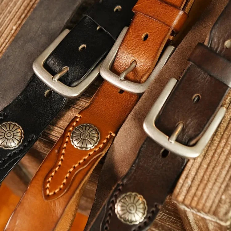 Western Retro Leather Belt