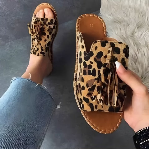 leopard stroll sandals